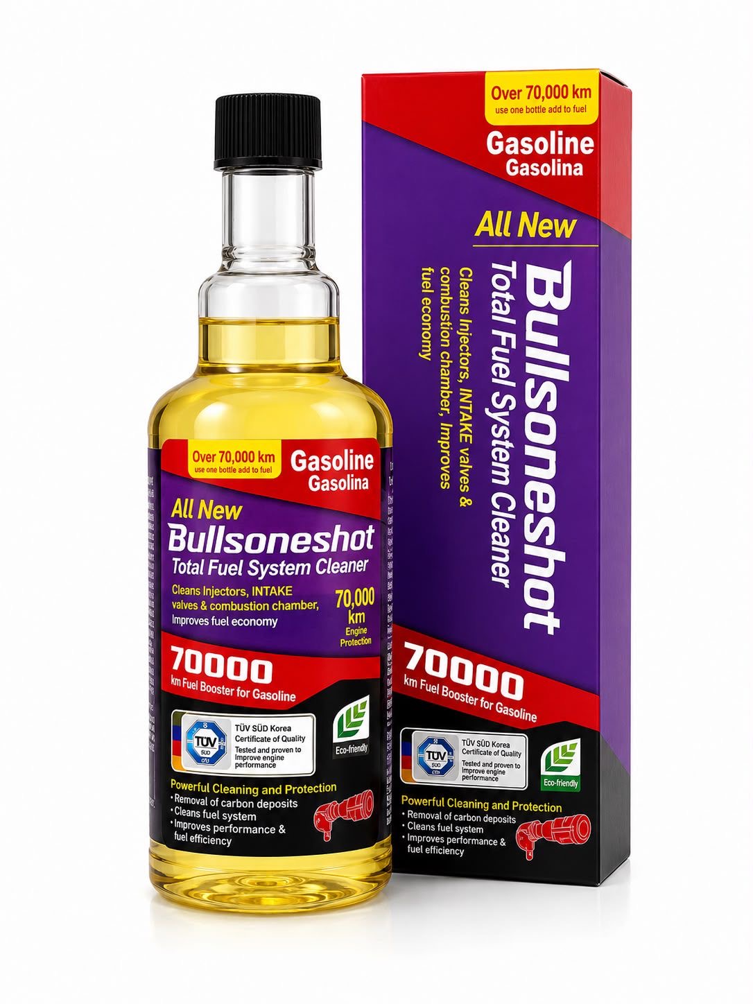4900f932-cfac-4fc6-9245-5762c87b3cfe Bullsone Shot Total Fuel System Cleaner – 70,000 KM بولسون شوت – منظف شامل لنظام الوقود - Image 1