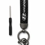 Hyundai Carbon Fiber Leather Keychain – ميدالية مفاتيح هيونداي كاربون فايبر