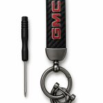GMC Carbon Fiber Leather Keychain – ميدالية مفاتيح GMC كاربون فايبر