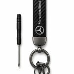 Mercedes-Benz Carbon Fiber Leather Keychain – ميدالية مفاتيح مرسيدس بنز كاربون فايبر