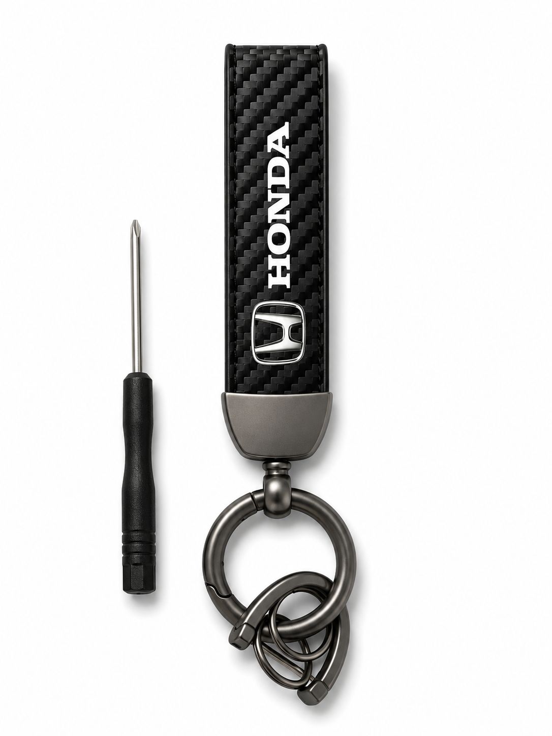 PHOTO-2026-09-11-21-14-43 2 Honda Carbon Fiber Leather Keychain – ميدالية مفاتيح هوندا كاربون فايبر - الصورة 1