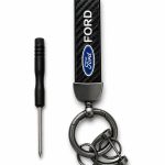 Ford Carbon Fiber Leather Keychain – ميدالية مفاتيح فورد كاربون فايبر