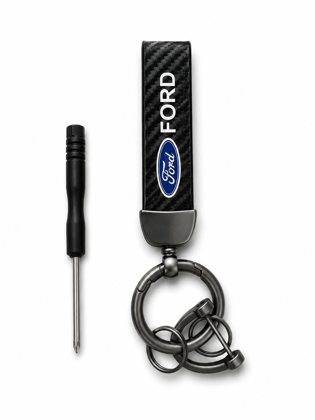 PHOTO-2026-09-11-21-14-43 3 Ford Carbon Fiber Leather Keychain – ميدالية مفاتيح فورد كاربون فايبر - الصورة 1