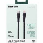 Green Lion USB-C to Lightning Braided Cable 5M – كابل جرين ليون مضفر بطول 5 أمتار