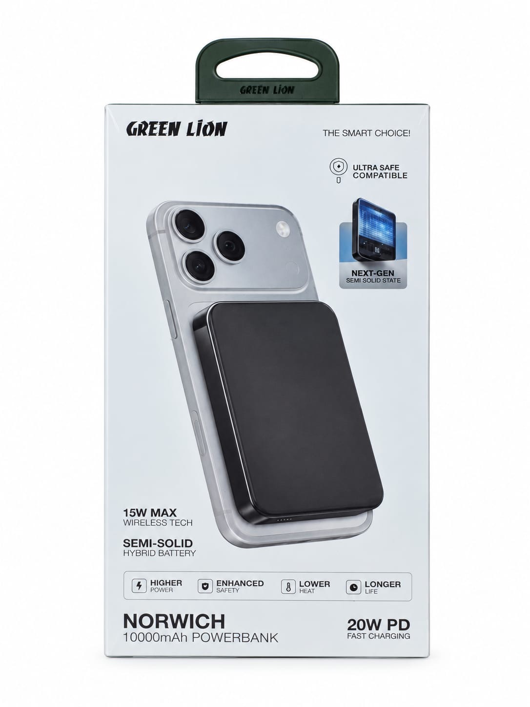 20a5d47a-3a71-4b83-82b7-5dd4db7a4af6 Green Lion Norwich 10000mAh Power Bank 20W PD - جرين ليون نورويتش باور بانك 10000 مللي أمبير بقدرة 20 واط - Image 1