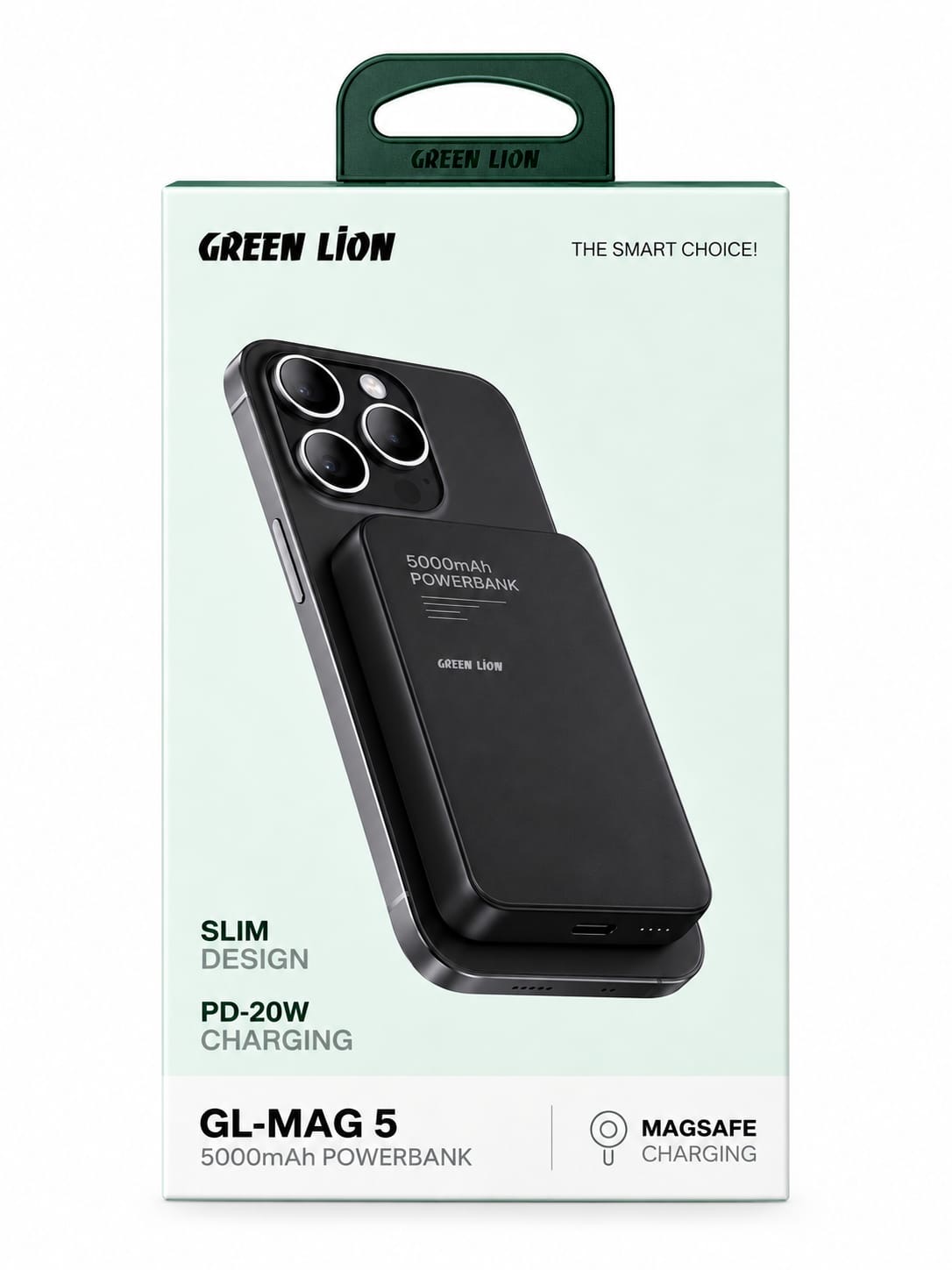 3af4b8a3-fbe0-4a2b-8f9a-21a18c0bc270 Green Lion GL-MAG 5 5000mAh Power Bank – باور بانك جرين ليون المغناطيسي GL-MAG 5 بسعة 5000 م - Image 1