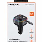 Porodo Audio Boost Bluetooth FM Transmitter – جهاز بورودو Audio Boost لنقل الصوت عبر FM للسيارة