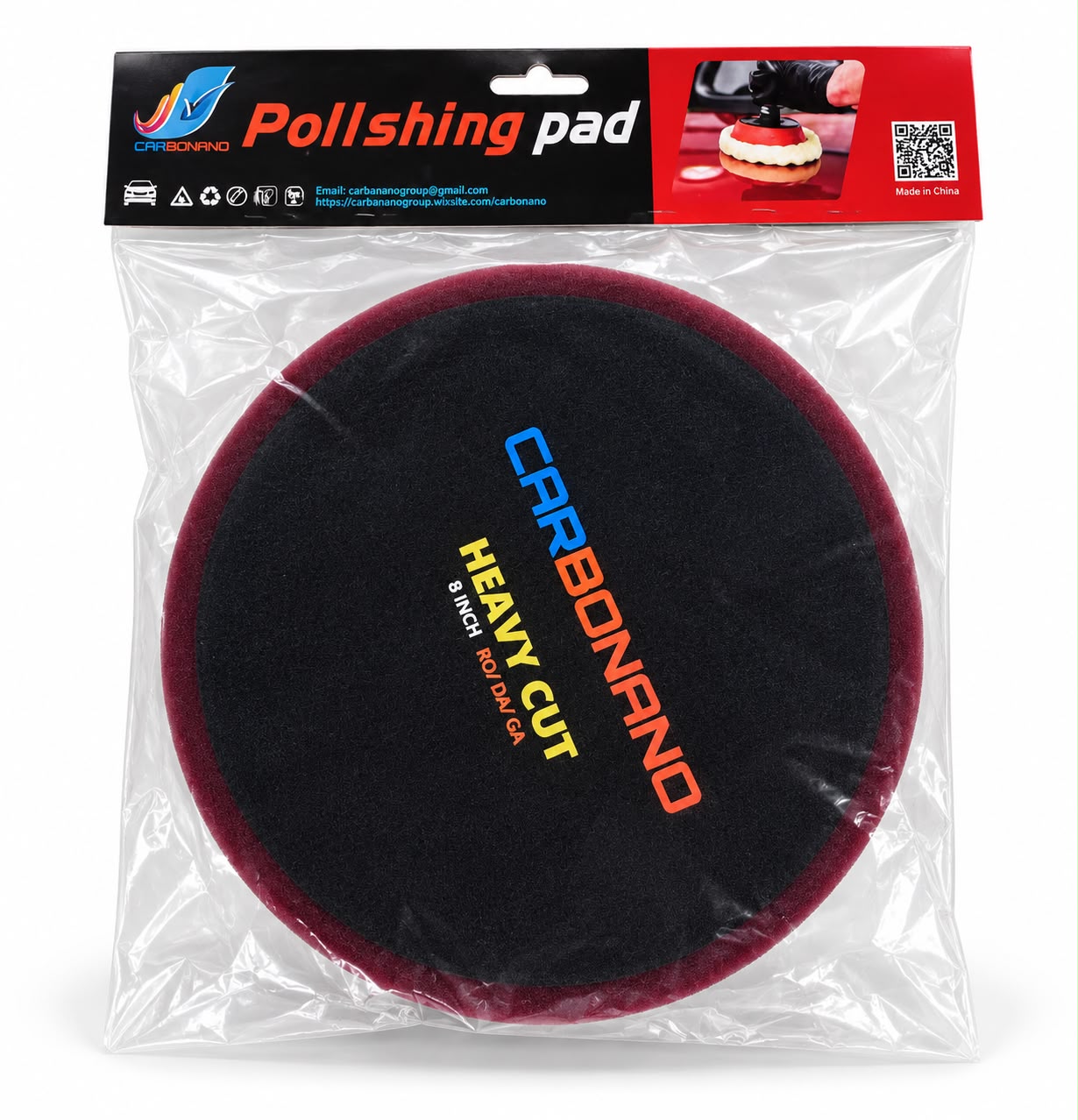 76ed2cc5-5b4d-4d8b-bda5-e2d306e352db Carbonnano Heavy Cut Polishing Pad 8 Inch - كاربونانو إسفنجة تلميع قص قوي 8 إنش - الصورة 1
