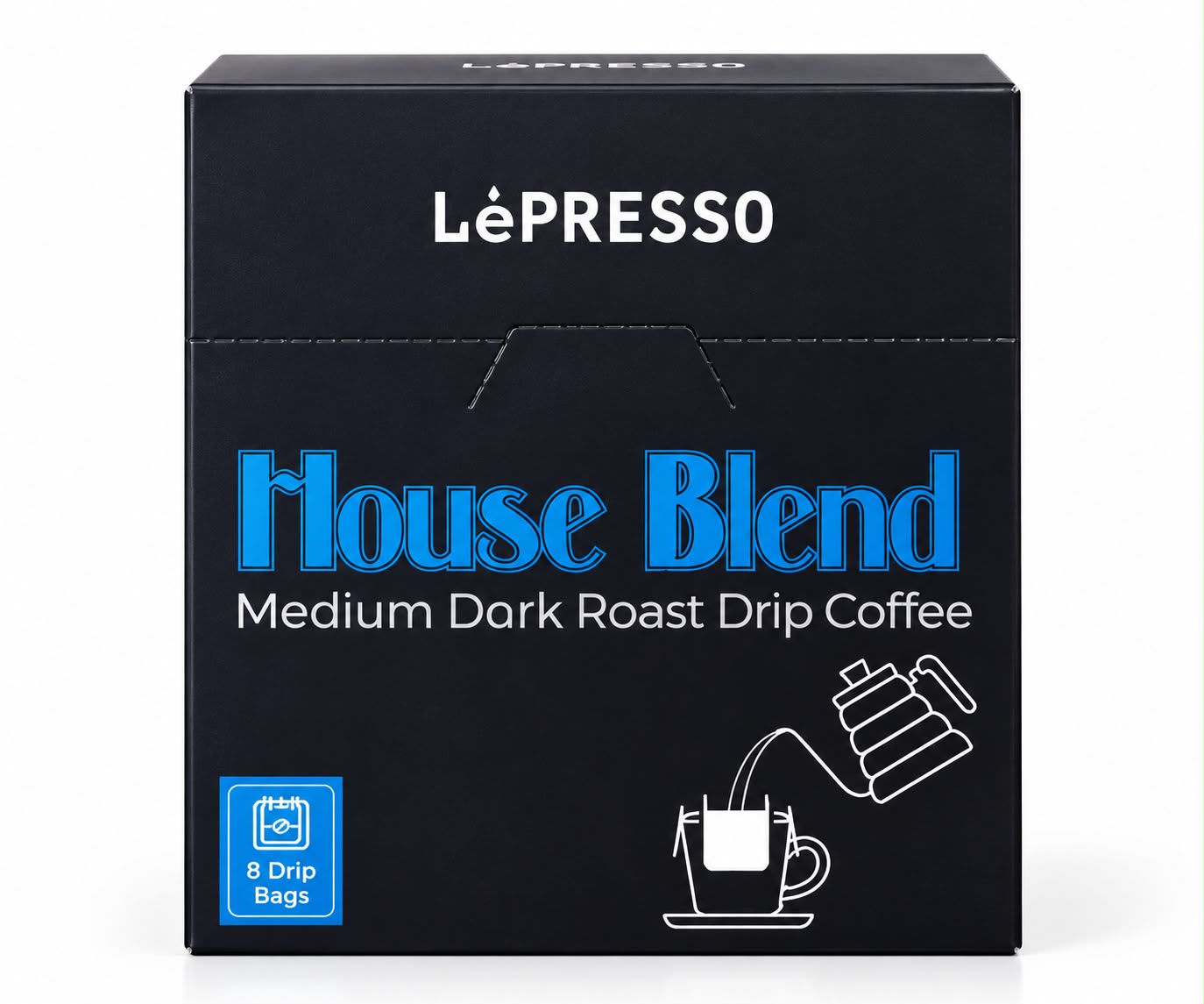 8e57e60c-c7a6-45a5-a31d-be359f10c005 LePresso House Blend Medium Dark Roast Drip Coffee - ليبريسو هاوس بليند قهوة مقطرة متوسطة التحميص الداكن - الصورة 1