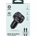Green Lion Dual PD & QC3.0 Car Charger – شاحن سيارة جرين ليون بمنفذي PD وتقنية QC