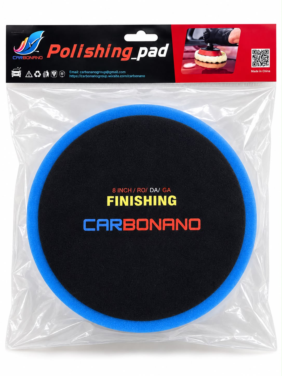 ec067fec-ea40-47f0-82c2-89b982ec41bc CARBONANO 8 Inch Finishing Polishing Pad - إسفنجة تلميع نهائي 8 بوصة - الصورة 1